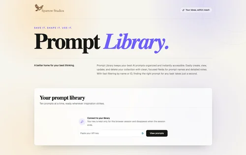 Screenshot of prompt-library App
